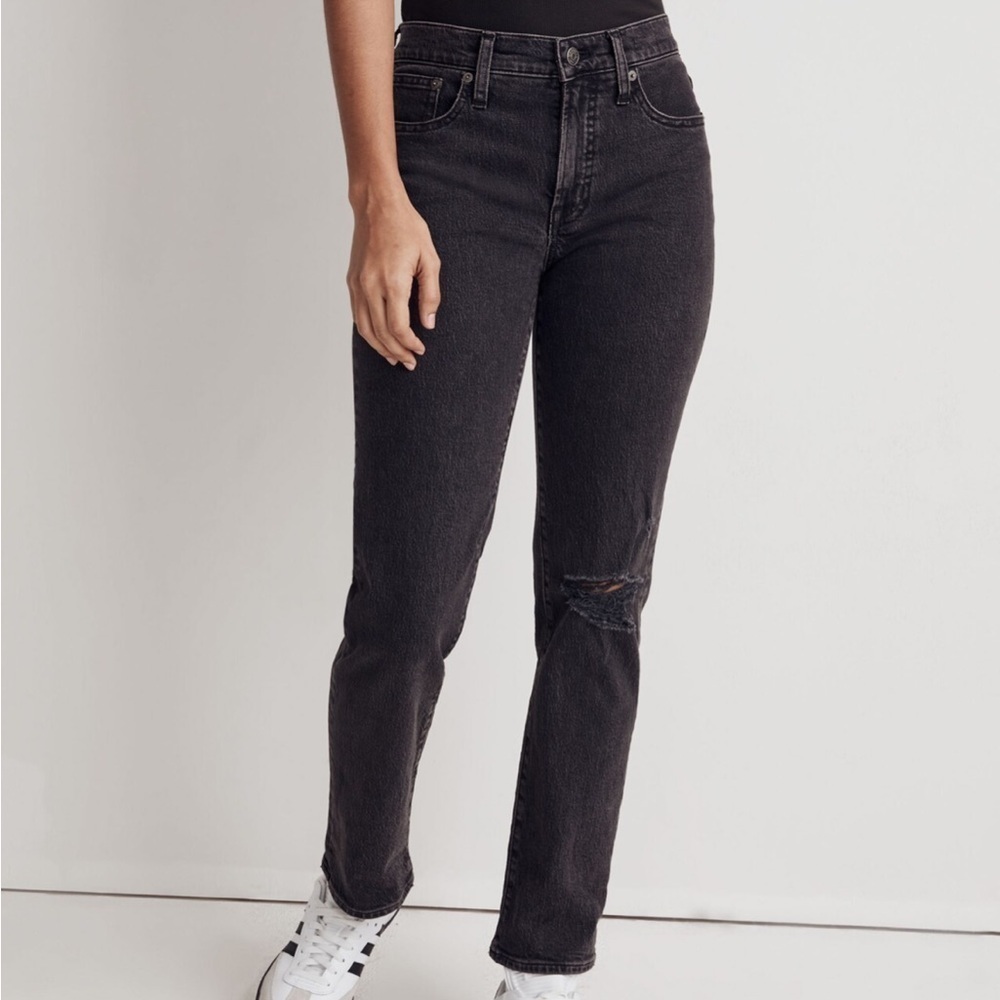 Madewell Mid-Rise Perfect Vintage Straight Jean in Rosella Wash: Ripped Edition